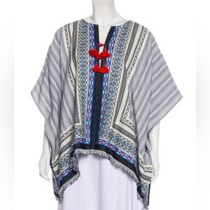 Tory Burch Embroidered Blaire Poncho XS/S Excellent Cond  Resort Vacation Boho